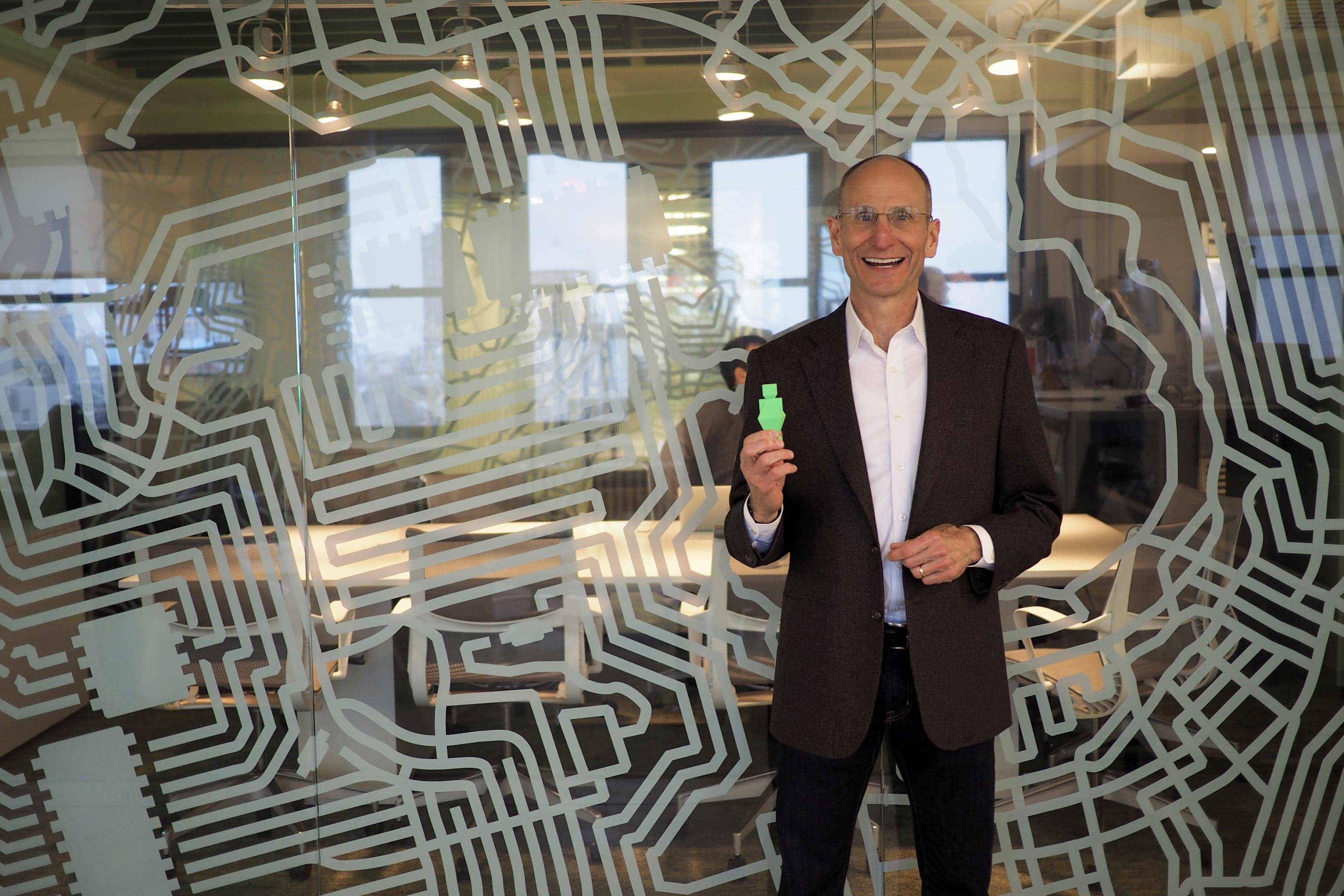 CEO Bob Sulentic with CBRE Build graphics