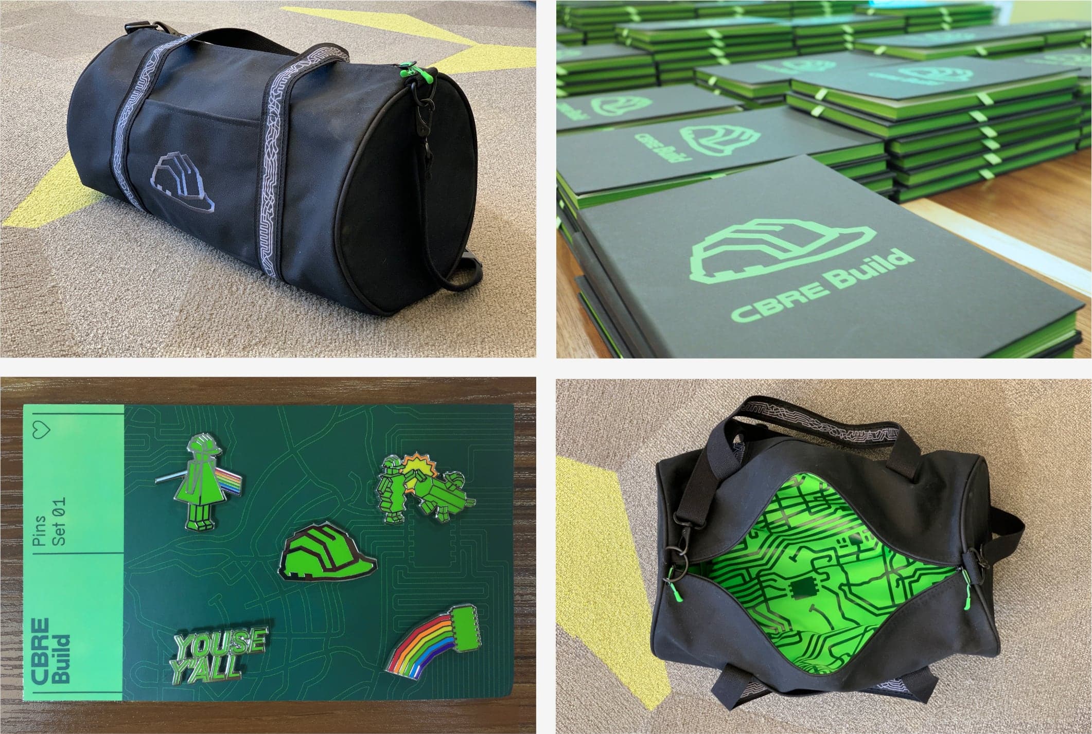 CBRE Build brand swag