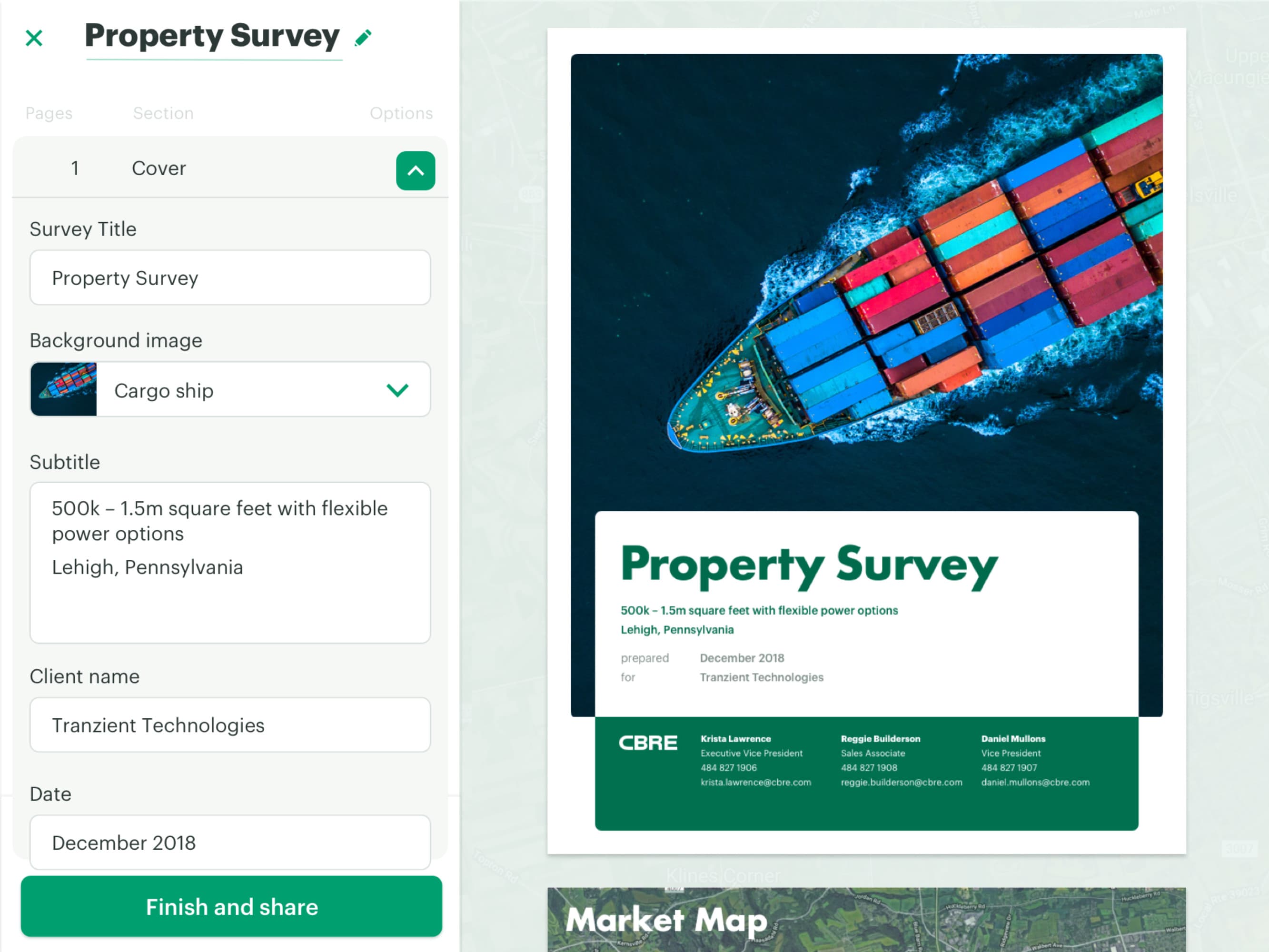 Screenshot of the Site IQ app