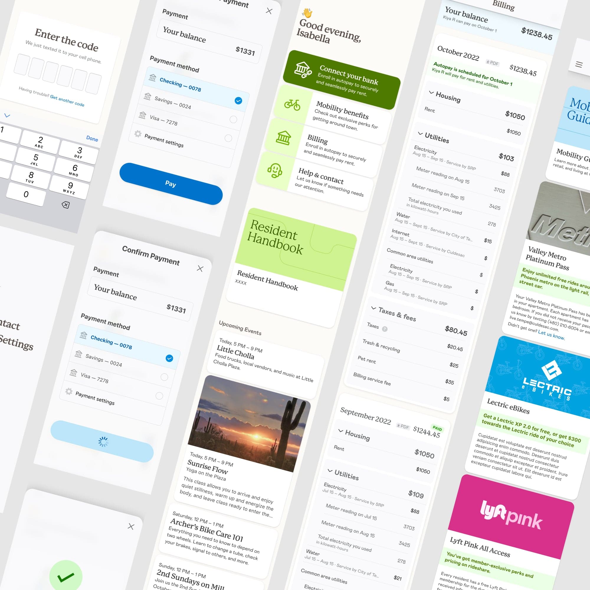 Screens from the Culdesac resident app