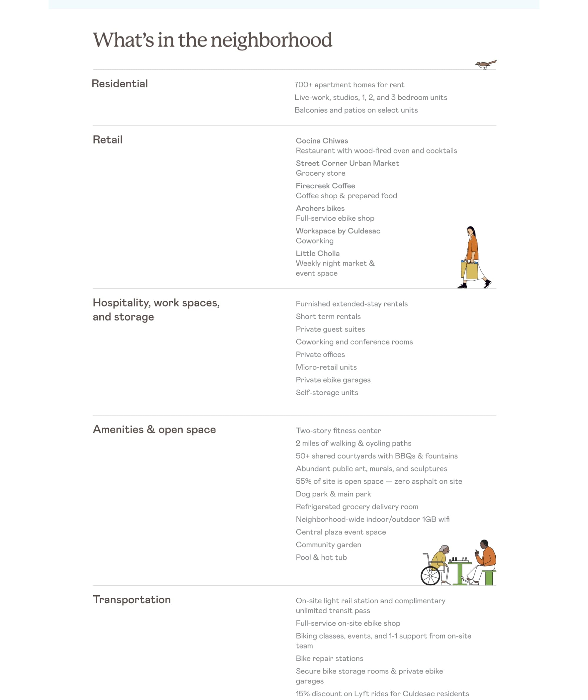 Screenshot of the Culdesac Tempe site