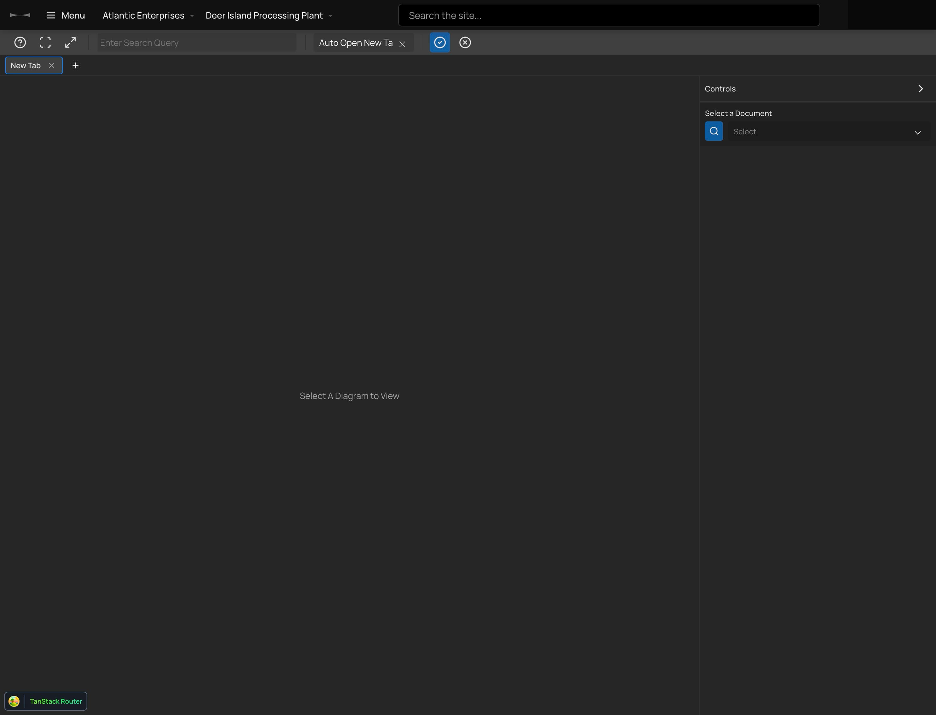 A screenshot of the prototype's empty state.