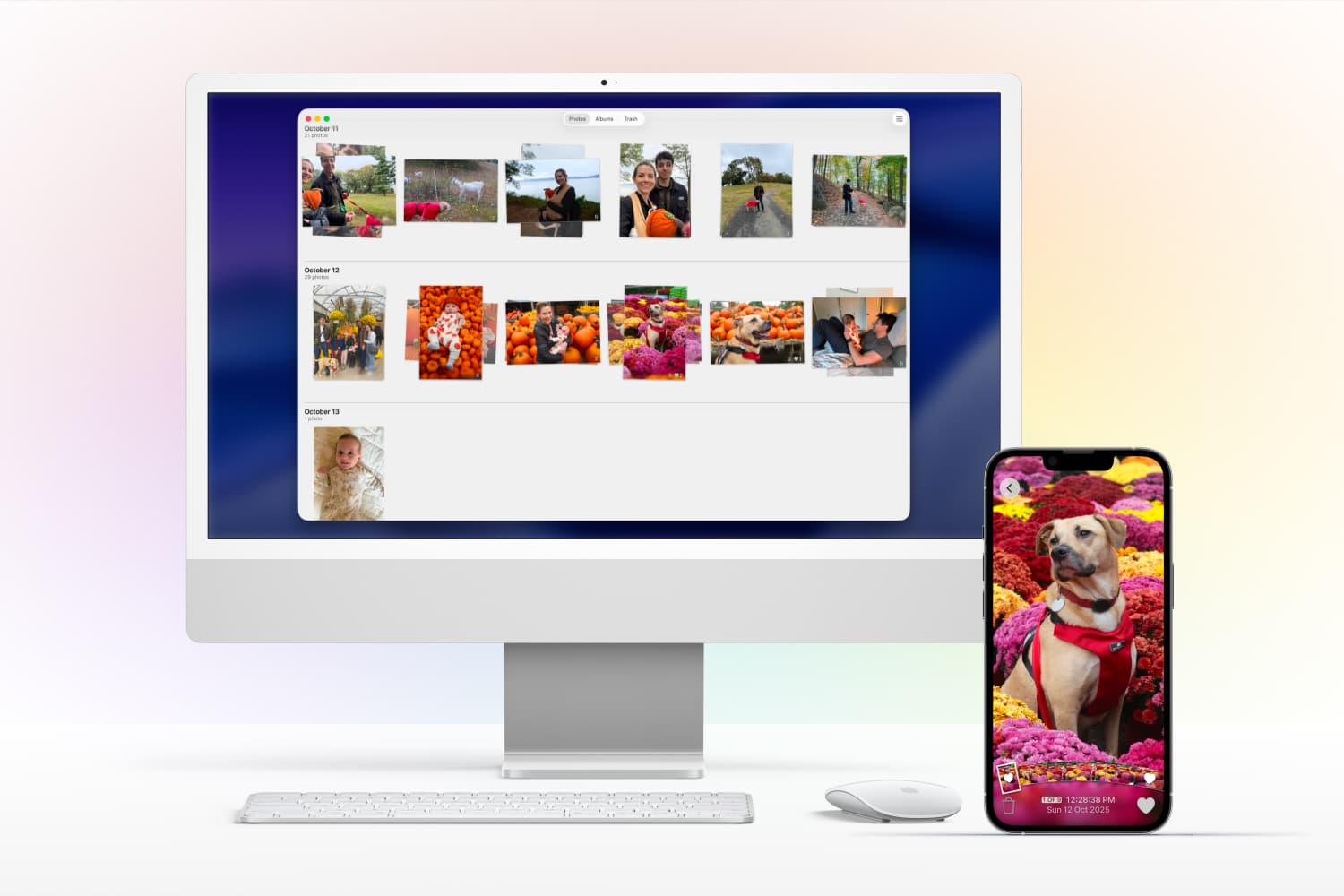 Shutterbug running on an iPhone and an iMac.