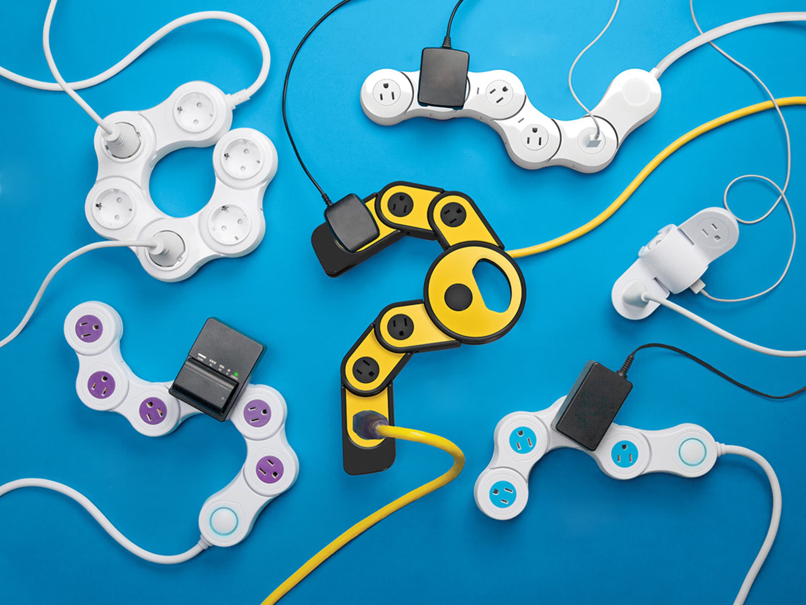 Marketing images from Quirky featuring the Pivot Power product family